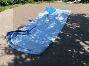 bazén na připraveném podkladu koberec
